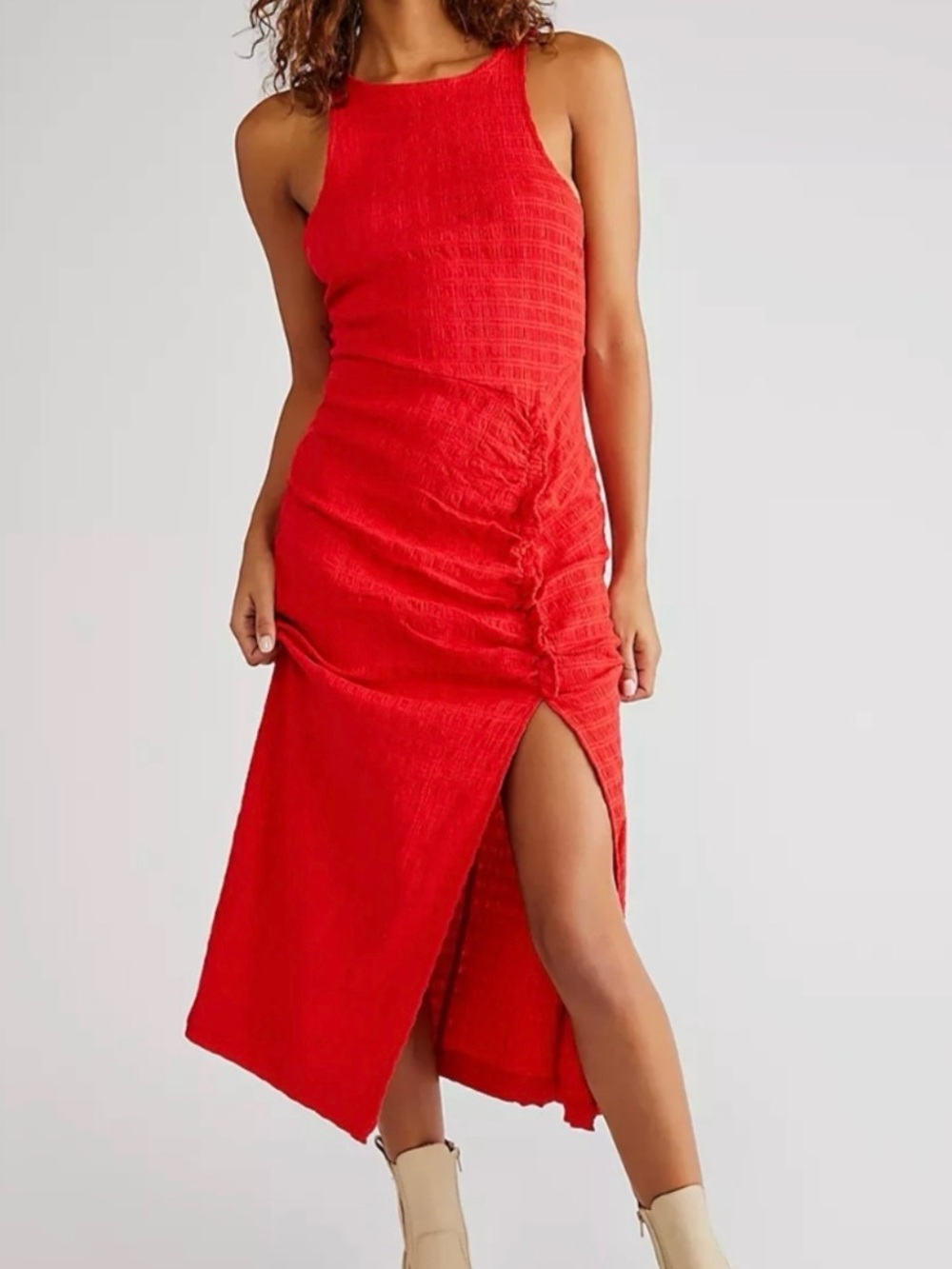 Free People Red Kokomo Midi Dress XS